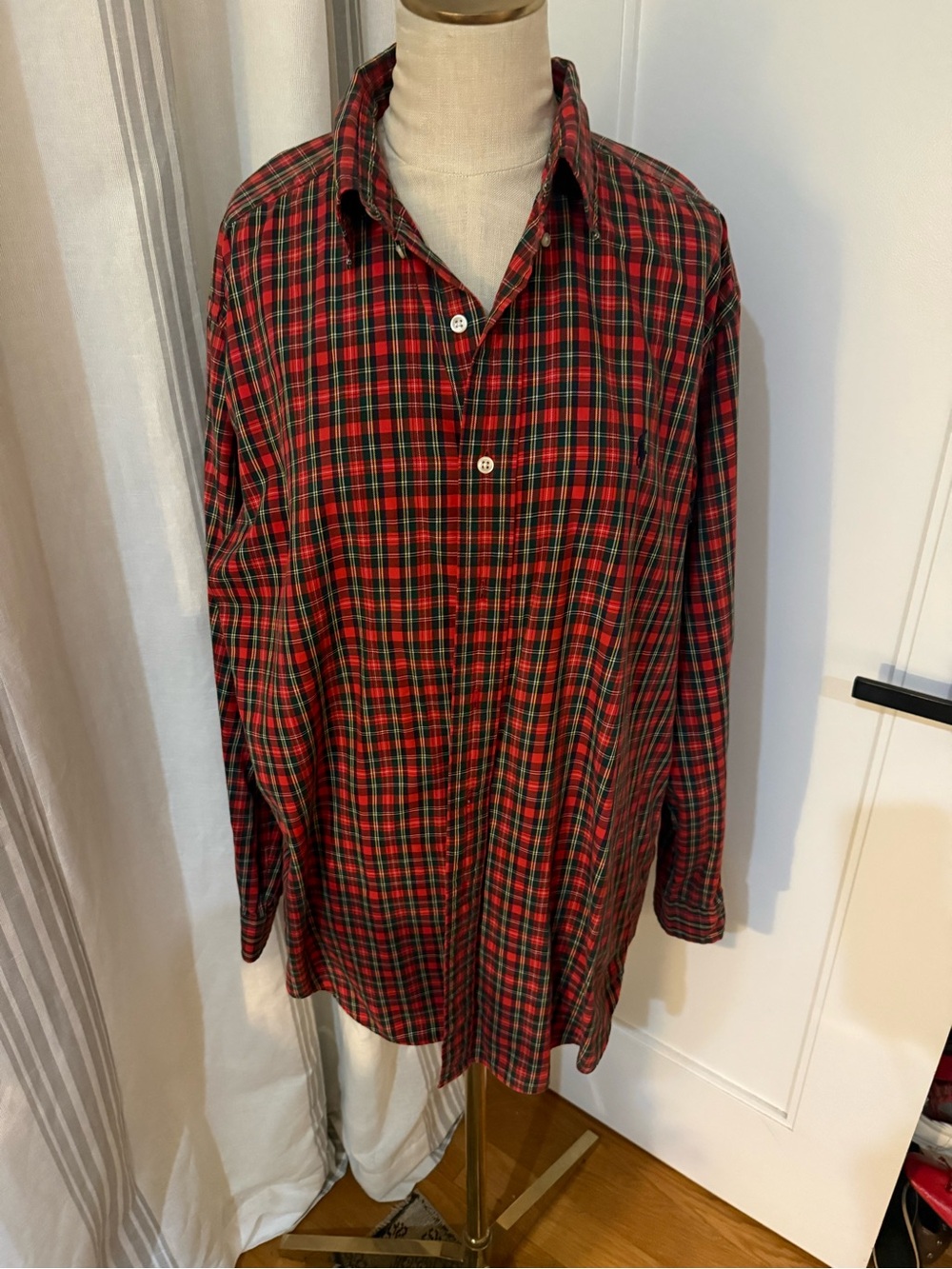 Ralph Lauren Blake Red and Green Plaid Button-Down Shirt